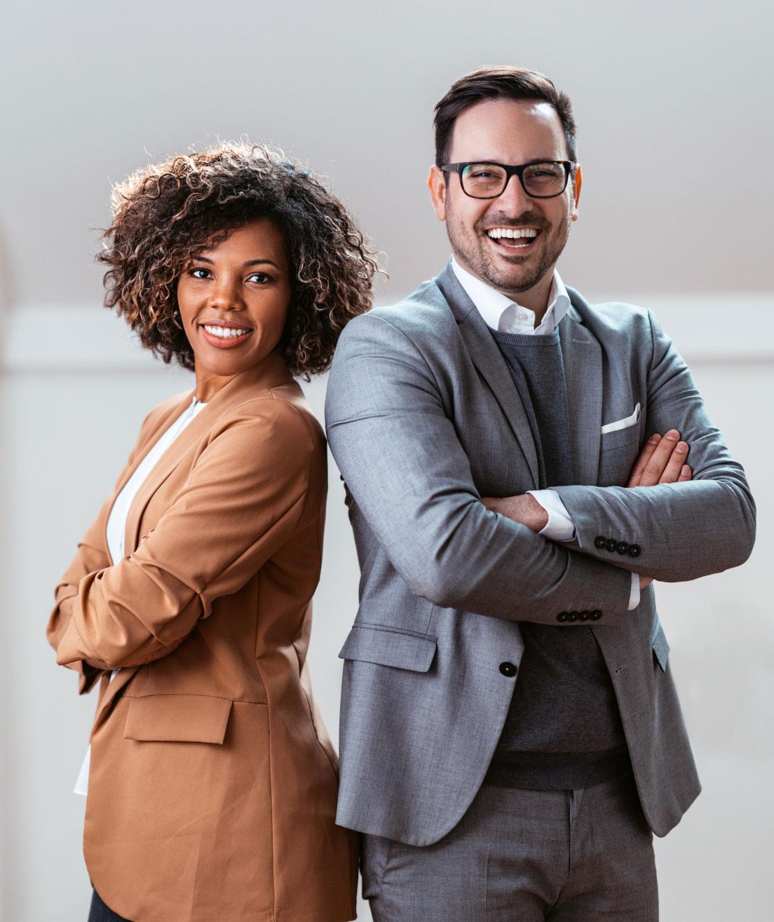 2 people smiling hero